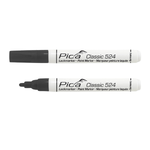 Marqueur Permanent Pica Classic 524/46 Peinture laquée Noir, x10