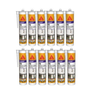 Mastic Silicone Menuiserie Vitrage SikaSeal-110 Blanc 12x300ml