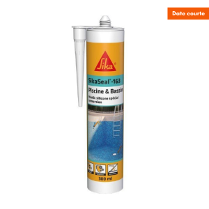 Mastic Silicone pour Piscine et Bassin SikaSeal-163 blanc, 300ml