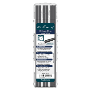 Mine 2 x 5 mm pour Crayon de chantier Pica Big Dry® 6051 Graphite x 12