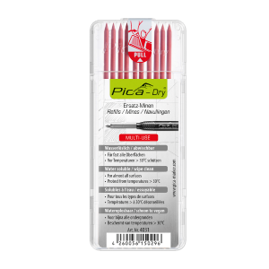 Mine 2,8mm pour Crayon de chantier Pica Dry® 4031 Rouge, Lot de 10