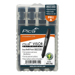 Mine pour Marqueur Pica Visor Permanent 991/46 Noir, Lot de 4