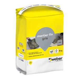 Mortier Fin Tous Travaux Weber Gris 5kg