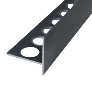 Nez de Marche en Aluminium Noir Mat pour Carrelage 21 mm x 2,5 m