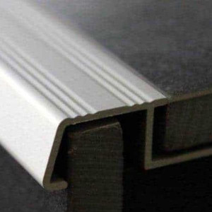 Nez de Marche en Aluminium Brossé pour Carrelage 13 mm x 3 m