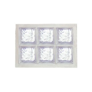 Panneau de 6 briques de verre La Rochère n°23 incolore, 47 x 67 cm