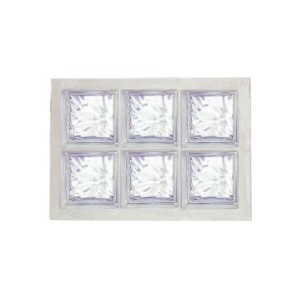 Panneau de 6 briques de verre La Rochère n°23 incolore, 47 x 67 cm