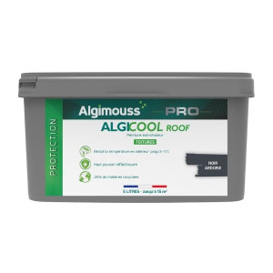 Peinture Anti-chaleur pour Toiture Algicool Roof Noir 7024 Seau de 15L