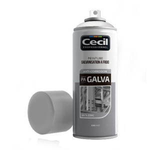 Peinture de Galvanisation à Froid Cecil PA GALVA Zinc Brillant 400ml