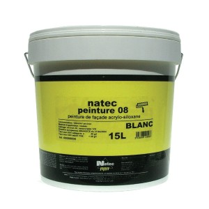 Peinture de façade acrylique et siloxane Natec Peinture 08, 15 litres