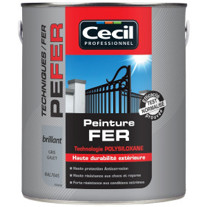 Peinture Fer Extérieur Haute Durabilité Cecil PE FER Gris Galet 2,5L