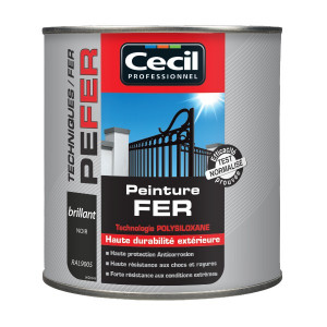 Peinture Fer Extérieur Haute Durabilité Cecil PEFER Noir Brillant 0,5L