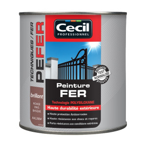 Peinture Fer Extérieur Haute Durabilité Cecil PE FER Rouge Basque 0,5L