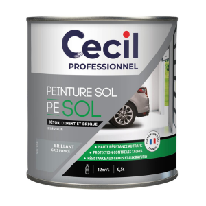Peinture Sol Haute Resistance au Trafic Cecil PE SOL Gris Foncé 0,5L