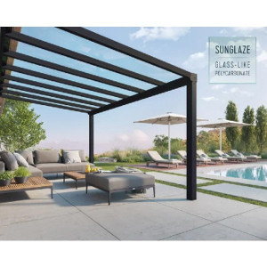 Pergola Alu Polycarbonate Canopia Stockholm 705873 Gris 3,4 x 5,2 m