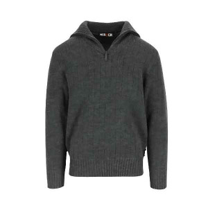 Pull Camionneur Col Zippé Herock Njord Gris