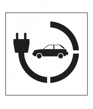 Pochoir Stationnement voiture électrique 45x40cm