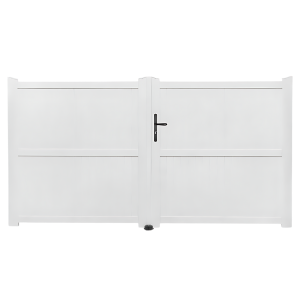 Portail Battant PVC Lames pleines Nantes Blanc, H 1,60