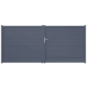 Portail Battant PVC Lames pleines Paris Gris 7016 Structuré H 1,60