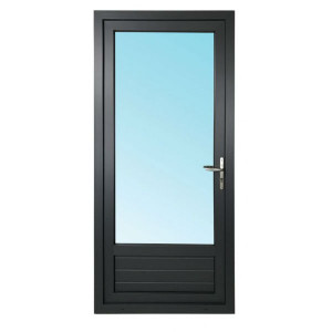Porte Fenêtre 1 Vantail PVC Gris 7016 205x90 cm  Tirant Gauche