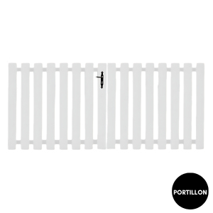 Portillon PVC Lames ajourées Lyon Blanc 9016, H 1,20 x 1 m