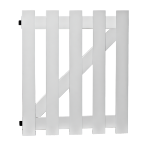 Portillon PVC Lames ajourées Rouen Blanc 9016, H 1,15 x 1 m