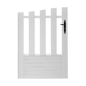 Portillon PVC Lames semi-ajourées Aix Blanc, H 1,45 x 1 m