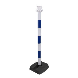 Poteau Pliant PVC H95cm + Base Lestée Viso PPC500LOBB, Bleu/Blanc