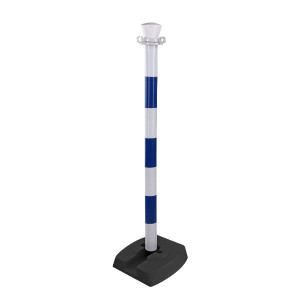 Poteau Pliant PVC H95cm + Base Vide Viso PPC500BB, Bleu/Blanc