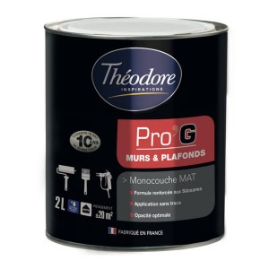 Peinture Monocouche Théolaur mat blanc, 2 pots de 2L