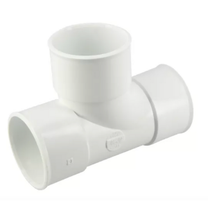Raccord Té Pied de Biche PVC F-F 87°30 Nicoll TJ188BL Blanc, ⌀50mm
