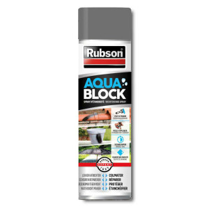 Spray Aquablock Gris pour Revêtement Extérieur Rubson, 300ml