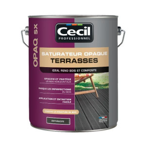 Saturateur Opaque Terrasse Bois et Composite Cecil OPAQ SX Anthra 5L