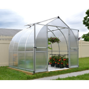 Serre de Jardin Polycarbonate Alu Canopia Bella 5,6 m² Argent Cloche