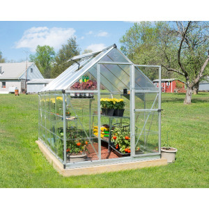 Serre de Jardin Polycarbonate Aluminium Canopia Hybrid 6,6 m² Argent