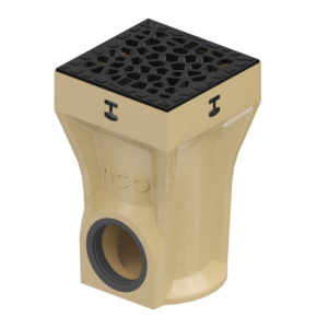 Siphon de Sol B125 ACO Europoint Grille Fonte Voronoï 25 x 25, H 400mm