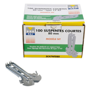 Suspente Courte PAI 80 x 43 mm en Acier Galvanisé, Boite de 100