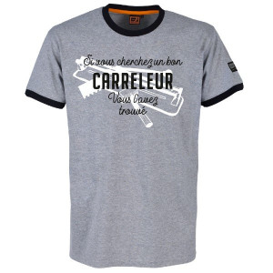 Tee-shirt Bosseur Carreleur Gris-chiné 