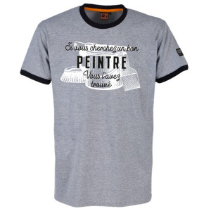 Tee-shirt Bosseur Peintre Gris-chiné 
