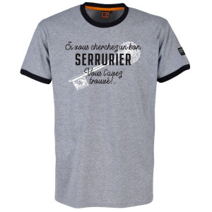 Tee-shirt Bosseur Serrurier Gris-chiné