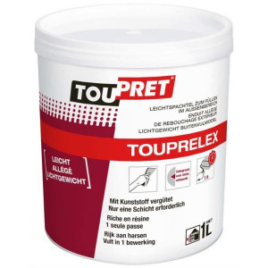 Enduit Allégé de Rebouchage en Pâte Toupret Touprelex Gris Pot 1 l