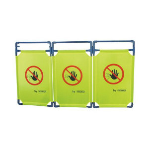 Barrière Paravent 3 volets Pliable 1,7 x 1 m Jaune Viso Travolite