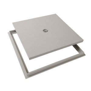 Tampon de sol PVC 40 x 40 cm Nicoll TRC40 gris clair avec cadre