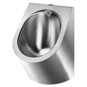 Urinoir suspendu Inox 304 Delabie Delta satiné 134710 Alim apparente