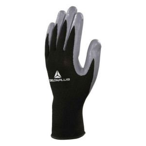 Gants de Manutention Deltaplus VE712GR Noir-Gris, Taille 10