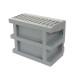 Courette d'aération Nicoll COUR7G couleur gris clair avec grille