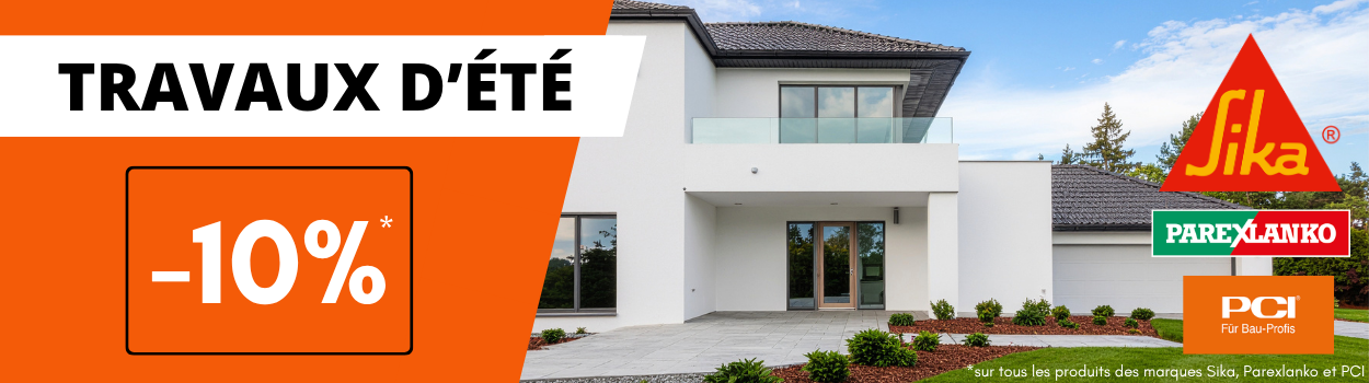 Profitez de 10% de remise sur tous les produits des marques Sika, Parexlanko et PCI !